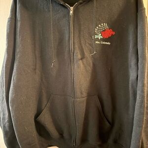 Mrs. Colorado International Pageant Black Zip-Up Sweater